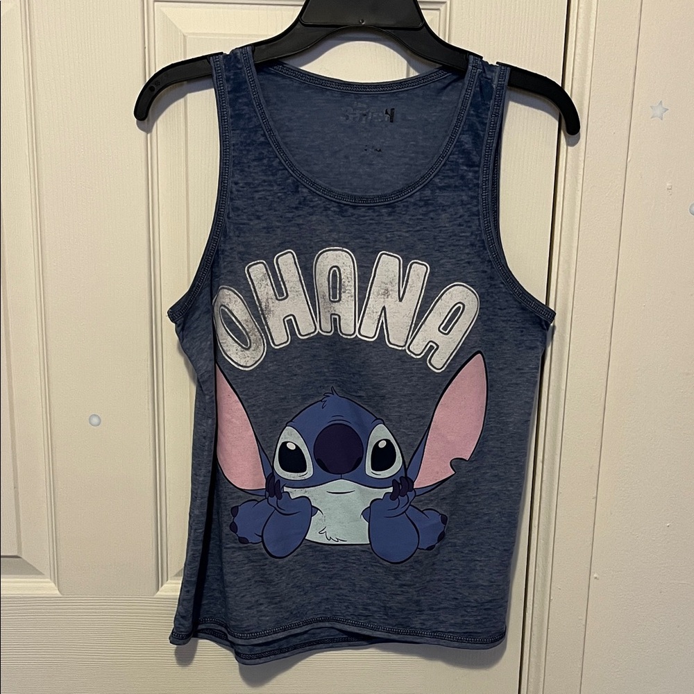 Disney Slate Blue Gray Stitch Kids Tank Top